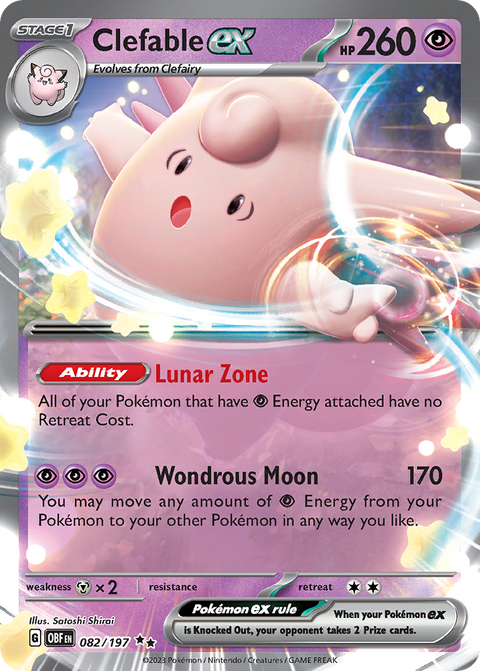 Clefable ex 82 Obsidian Flames Pokémon card