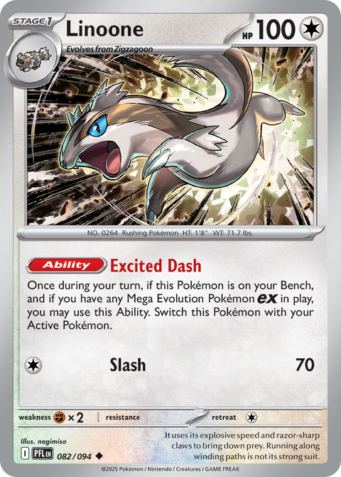 Linoone 82 Phantasmal Flames Pokémon card