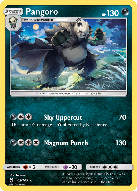 Pangoro 82 Guardians Rising Pokémon card