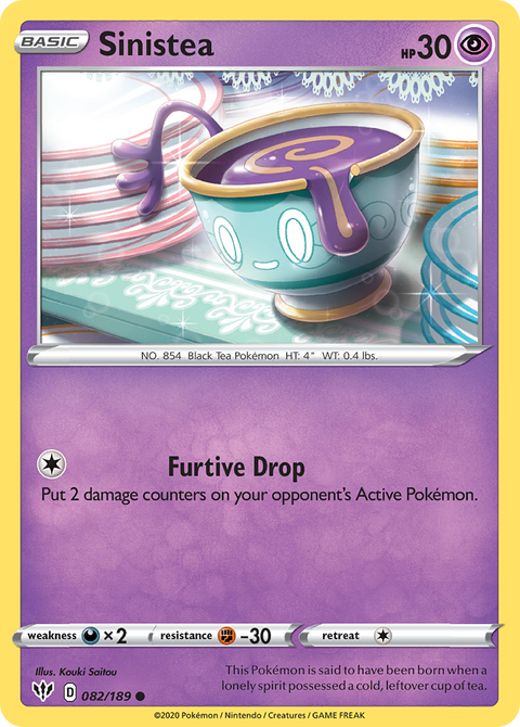 Sinistea 82 Darkness Ablaze Pokémon card