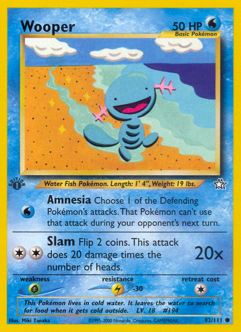 Wooper 82 Neo Genesis Pokémon card