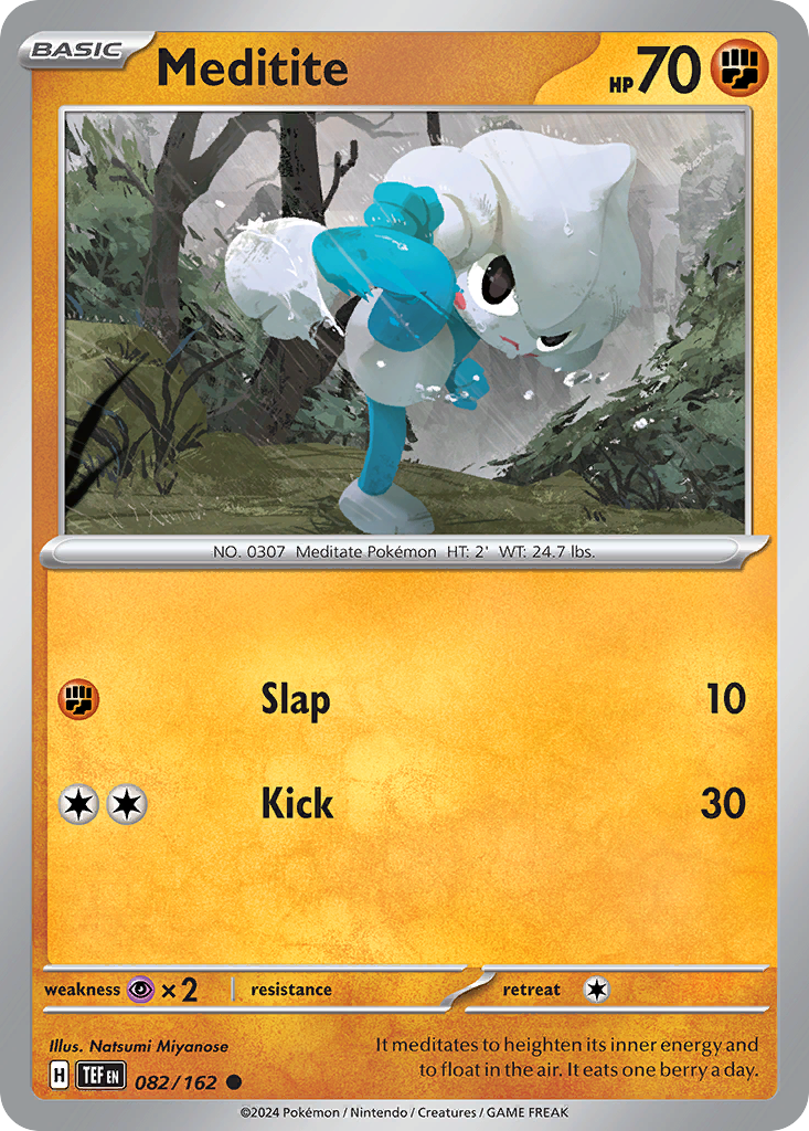 Meditite 82 Temporal Forces Pokémon card