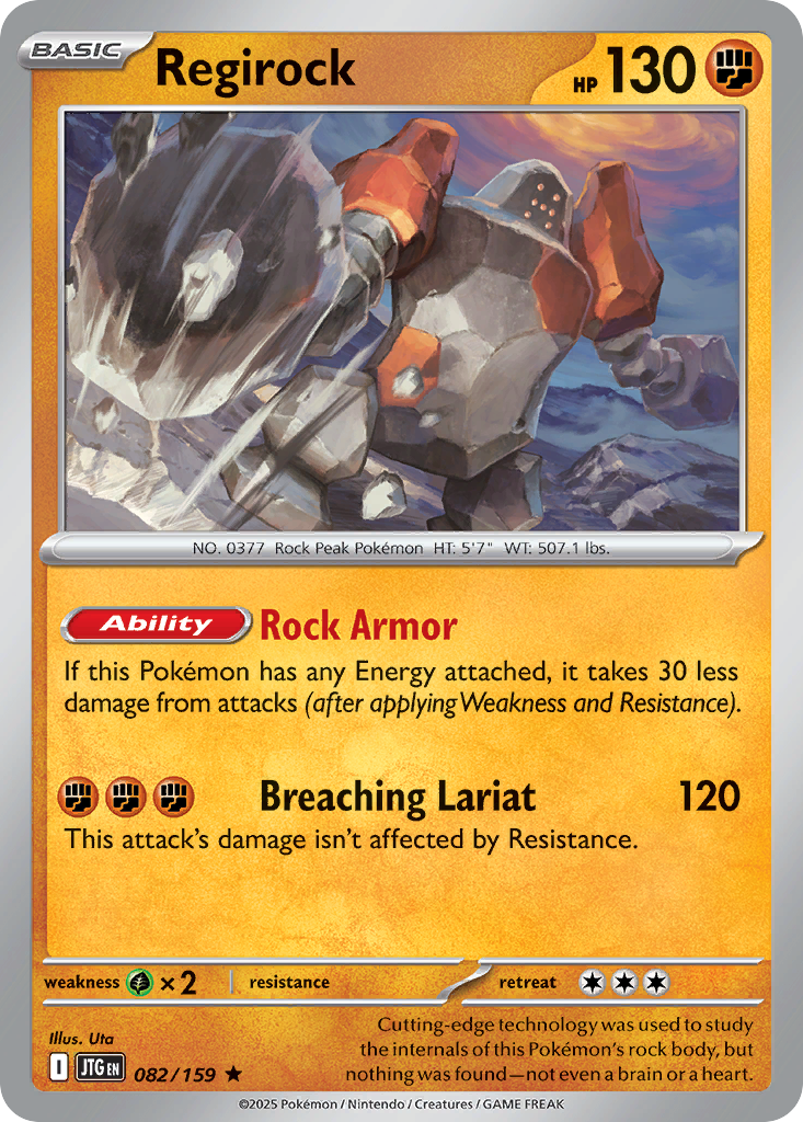Regirock 82 Journey Together Pokémon card
