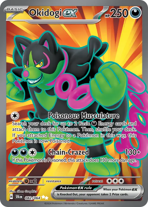 Okidogi ex 82 Shrouded Fable Pokémon card