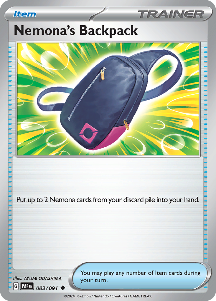 Nemona's Backpack 83 Paldean Fates Pokémon card