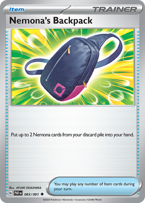 Nemona's Backpack 83 Paldean Fates Pokémon card