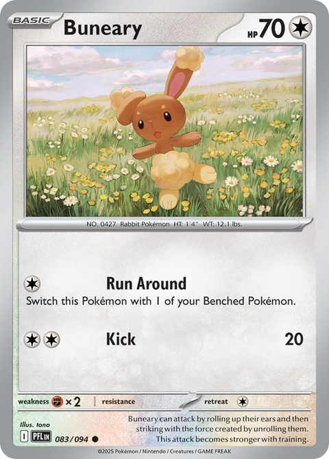 Buneary 83 Phantasmal Flames Pokémon card