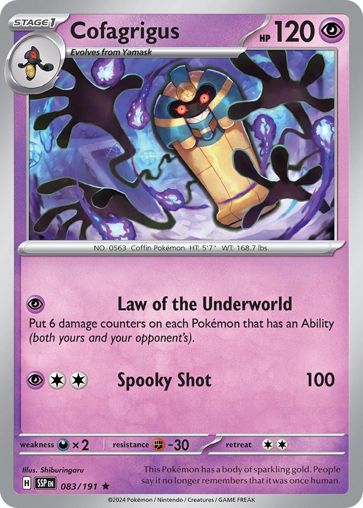 Cofagrigus 83 Surging Sparks Pokémon card
