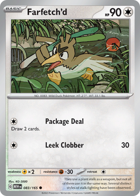 Farfetch'd 83 151 Pokémon card