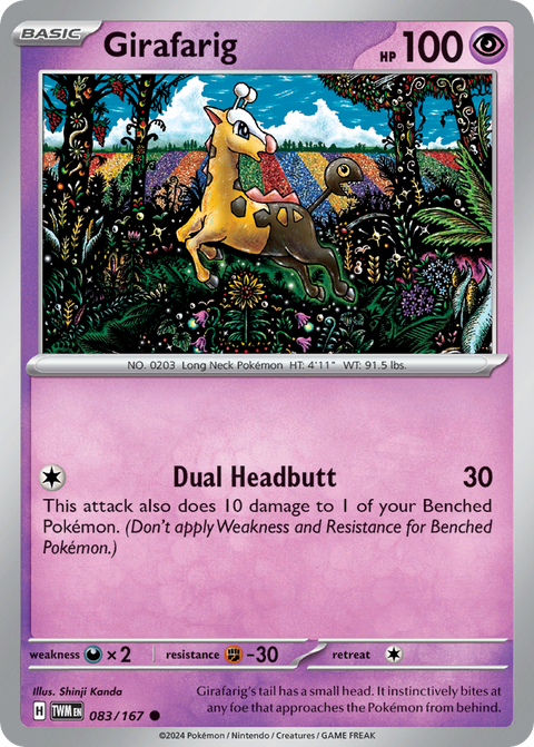 Girafarig 83 Twilight Masquerade Pokémon card