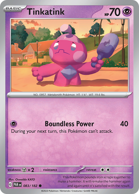 Tinkatink 83 Paradox Rift Pokémon card