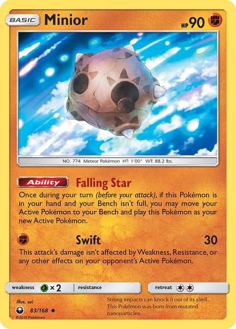 Minior 83 Celestial Storm Pokémon card