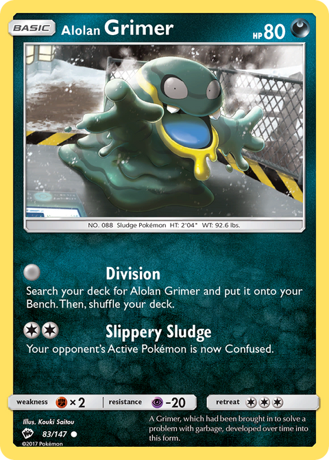 Alolan Grimer 83 Burning Shadows Pokémon card