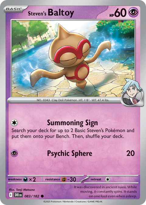 Steven's Baltoy 83 Destined Rivals Pokémon card