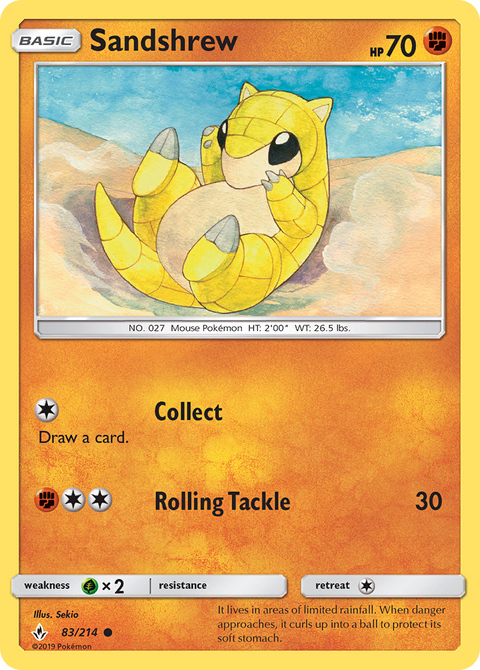 Sandshrew 83 Unbroken Bonds Pokémon card