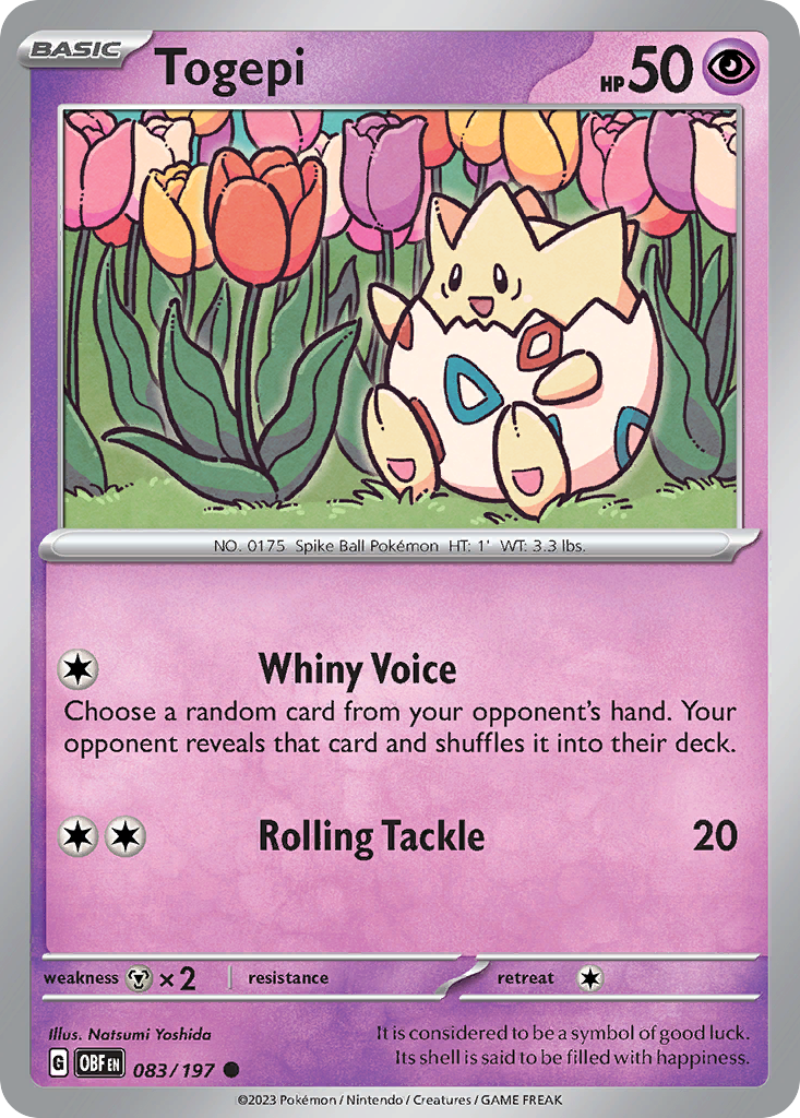 Togepi 83 Obsidian Flames Pokémon card