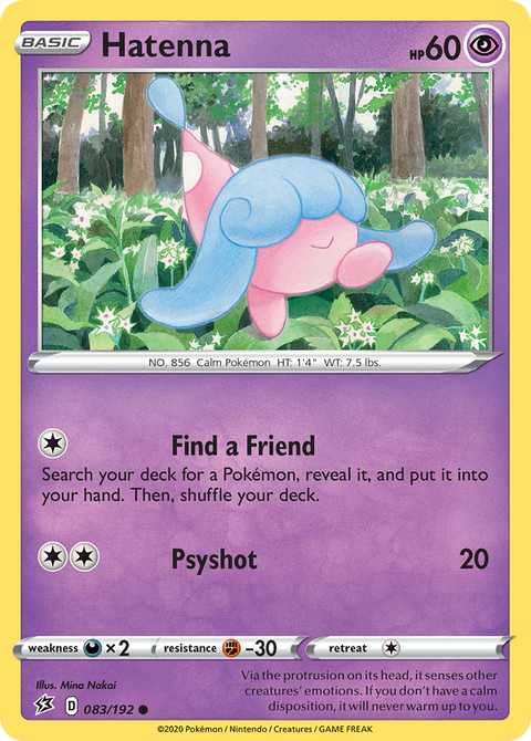 Hatenna 83 Rebel Clash Pokémon card