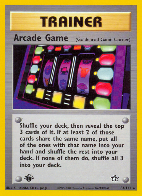 Arcade Game 83 Neo Genesis Pokémon card