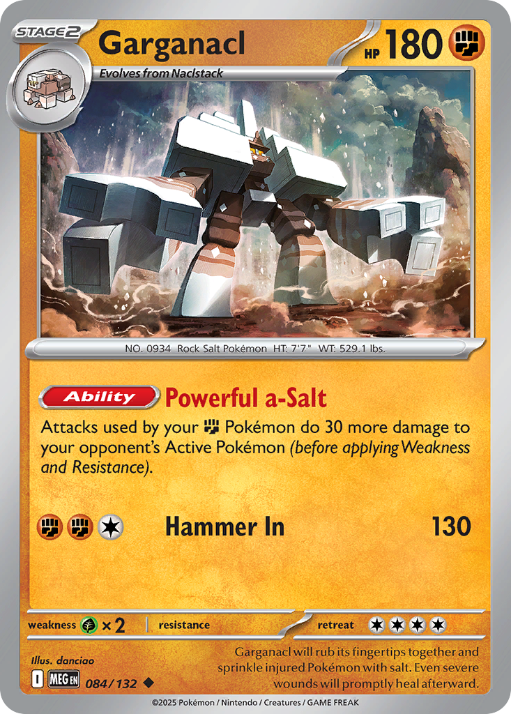 Garganacl 84 Mega Evolution Pokémon card