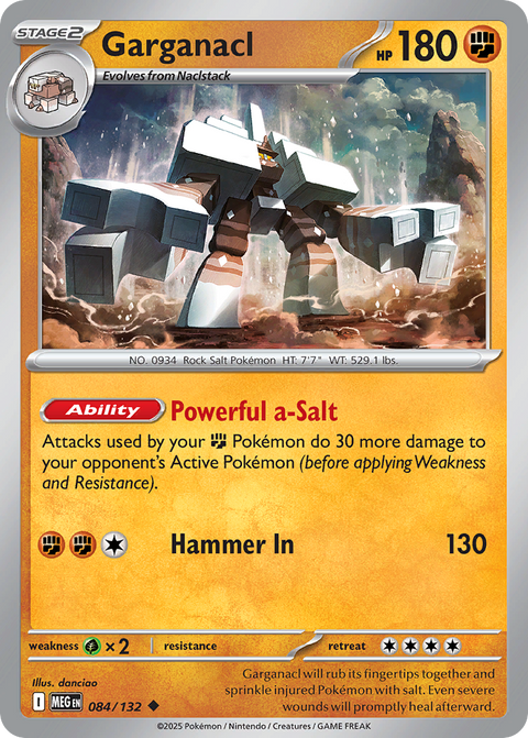 Garganacl 84 Mega Evolution Pokémon card