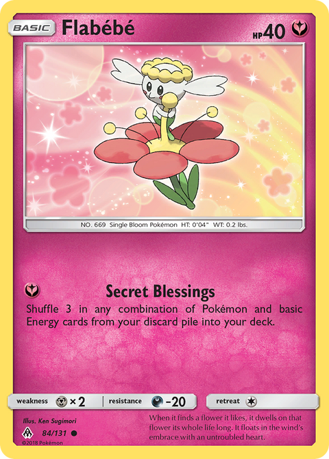 Flabébé 84 Forbidden Light Pokémon card