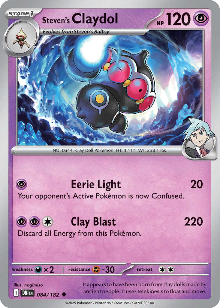 Steven's Claydol 84 Destined Rivals Pokémon card