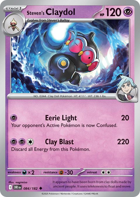 Steven's Claydol 84 Destined Rivals Pokémon card