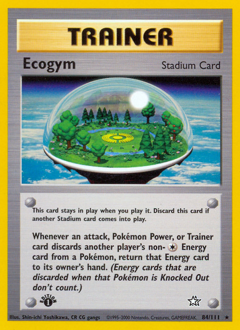 Ecogym 84 Neo Genesis Pokémon card