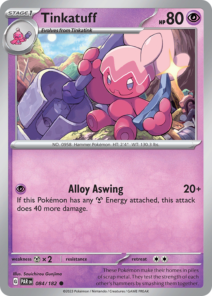Tinkatuff 84 Paradox Rift Pokémon card