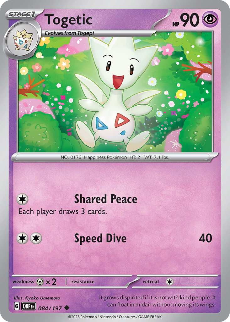 Togetic 84 Obsidian Flames Pokémon card