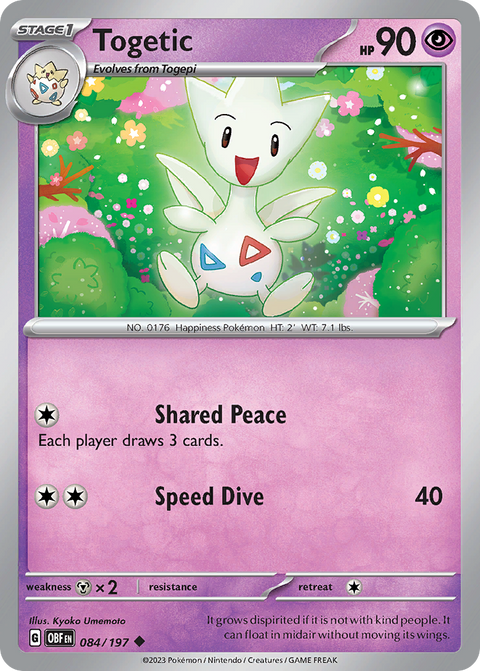 Togetic 84 Obsidian Flames Pokémon card