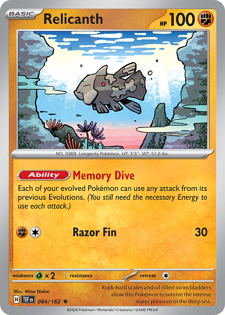 Relicanth 84 Temporal Forces Pokémon card