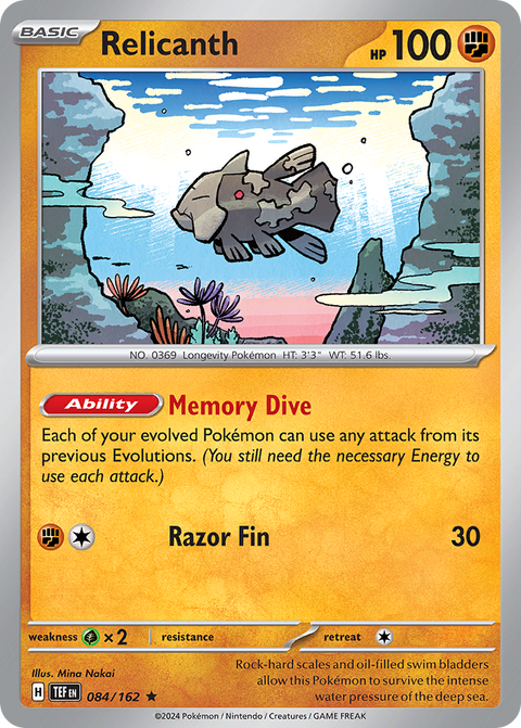 Relicanth 84 Temporal Forces Pokémon card