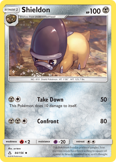 Shieldon 84 Ultra Prism Pokémon card