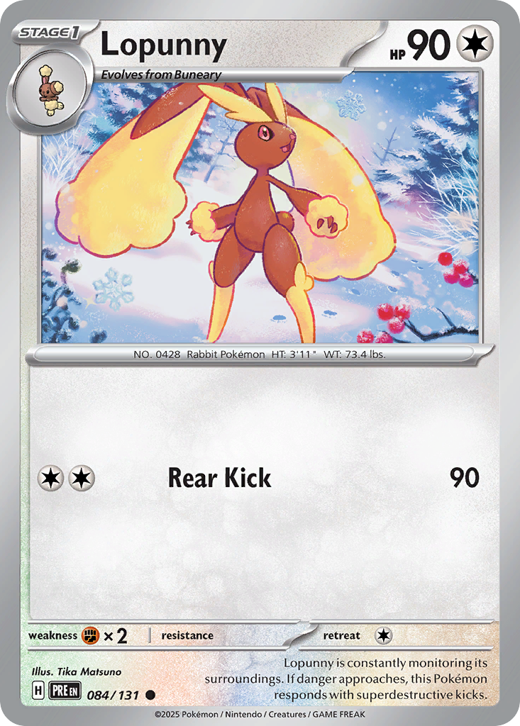 Lopunny 84 Prismatic Evolutions Pokémon card