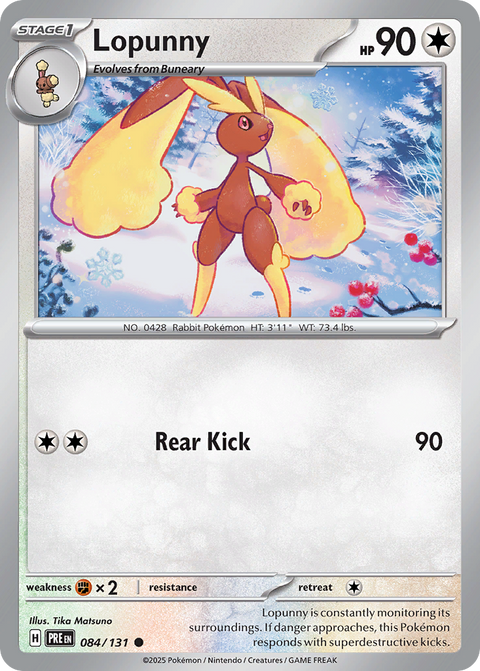 Lopunny 84 Prismatic Evolutions Pokémon card