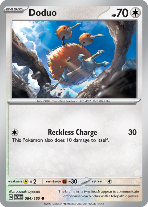 Doduo 84 151 Pokémon card