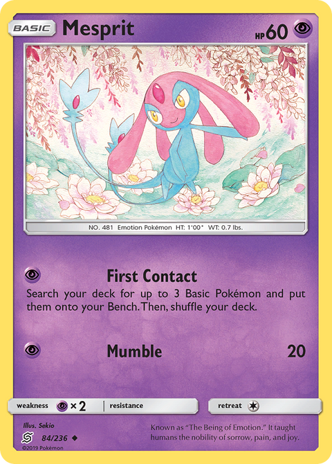 Mesprit 84 Unified Minds Pokémon card