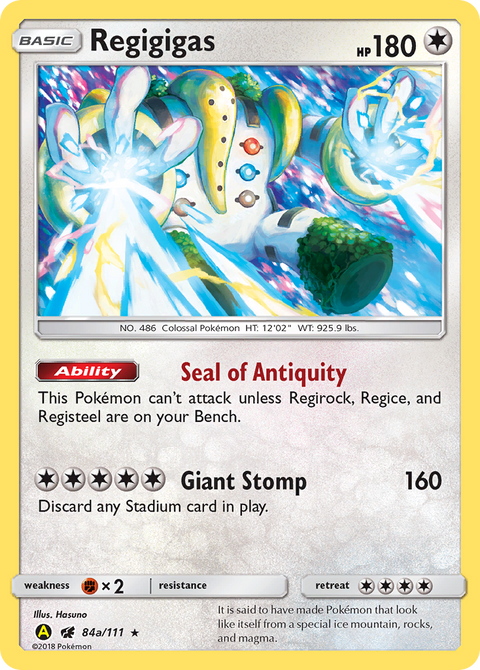 Regigigas 84a Crimson Invasion Pokémon card