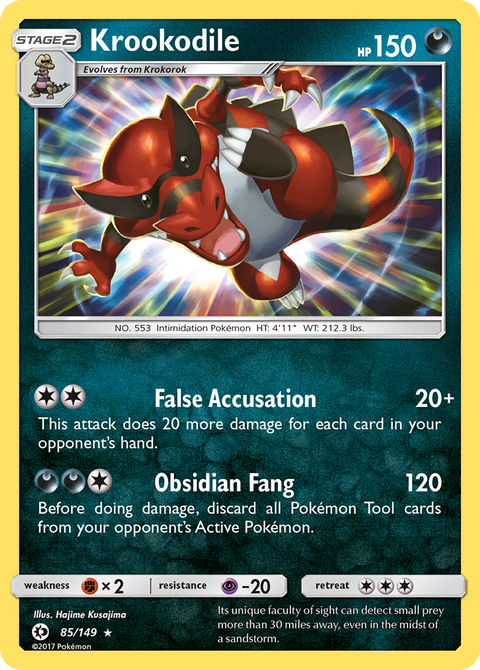 Krookodile 85 Sun & Moon Pokémon card