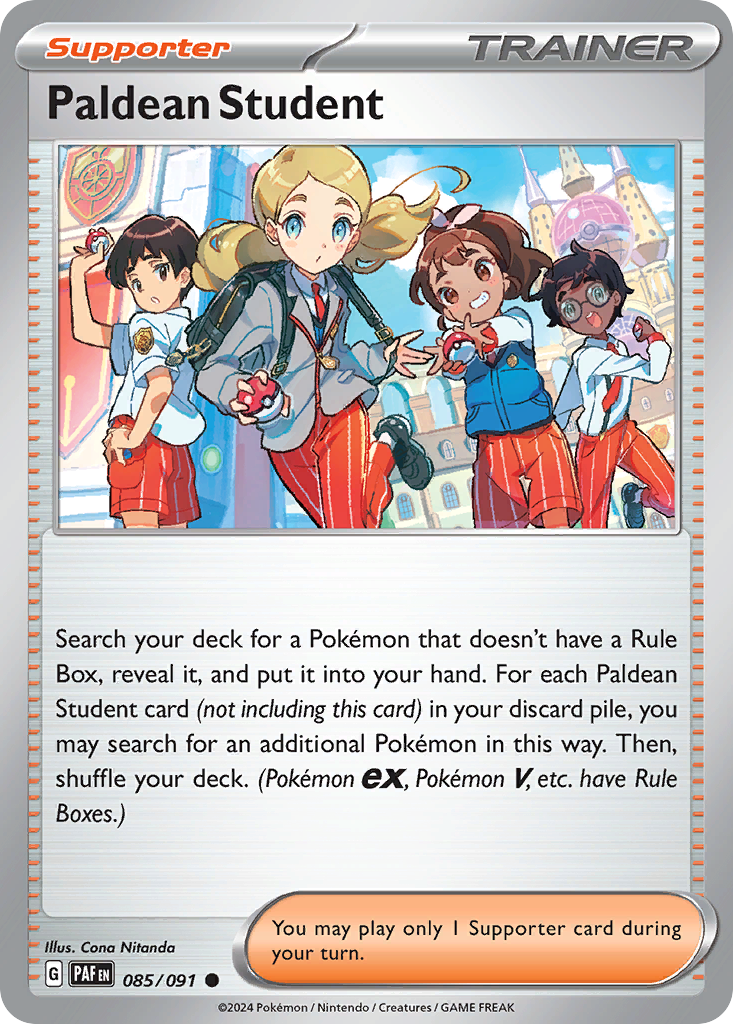 Paldean Student 85 Paldean Fates Pokémon card