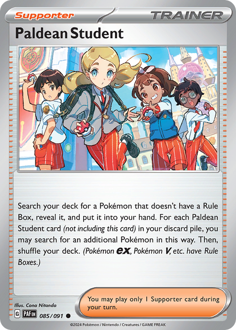 Paldean Student 85 Paldean Fates Pokémon card