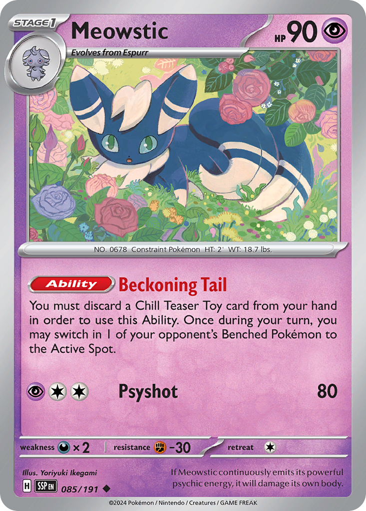 Meowstic 85 Surging Sparks Pokémon card