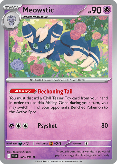 Meowstic 85 Surging Sparks Pokémon card
