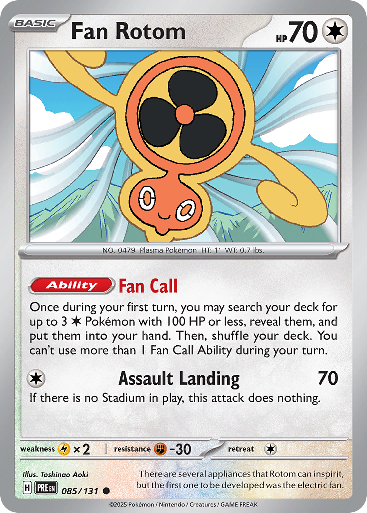 Fan Rotom 85 Prismatic Evolutions Pokémon card