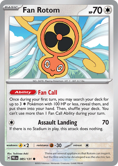 Fan Rotom 85 Prismatic Evolutions Pokémon card