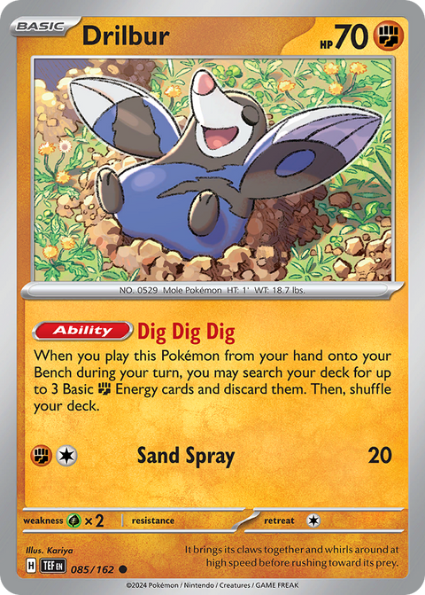Drilbur 85 Temporal Forces Pokémon card