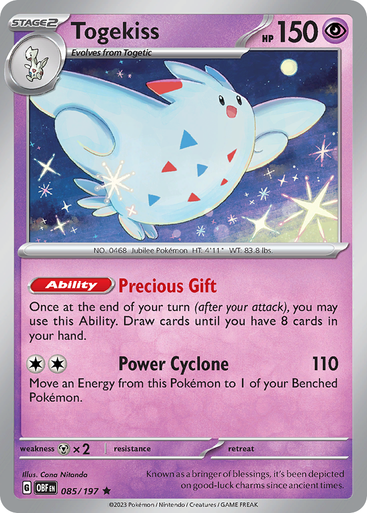 Togekiss 85 Obsidian Flames Pokémon card