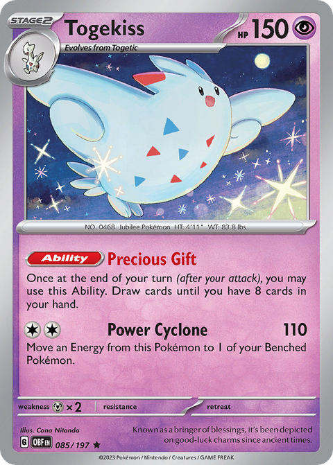 Togekiss 85 Obsidian Flames Pokémon card