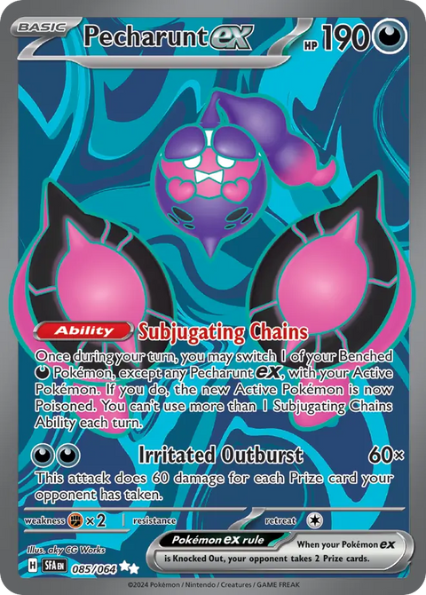 Pecharunt ex 85 Shrouded Fable Pokémon card